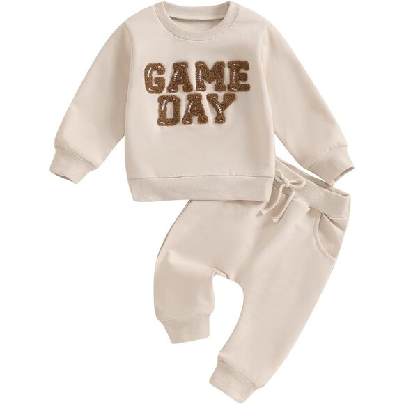 ✨Kids Cream Toddler Baby Boy Winter Clothes Long Sleeve Sweatshirt Tops Outfit